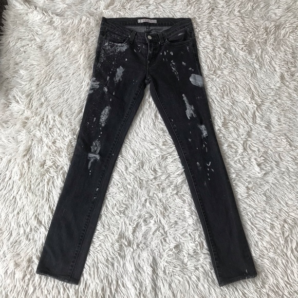 J Brand Denim - J Brand Gray with White Paint Splatter Jeans